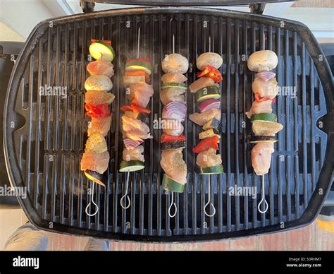 cooking vegetables on a gas bbq